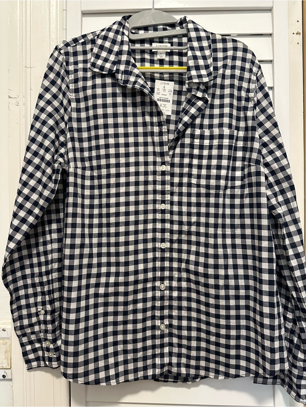 J. Crew Woman’s Navy and White Gingham Button-Down Shirt